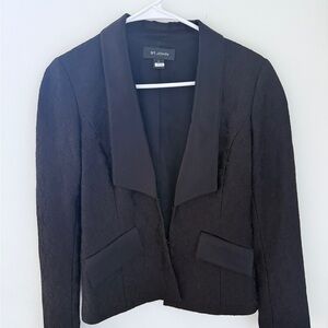 St. John Black Textured Jacket w/ Satin Lapel – Size 2